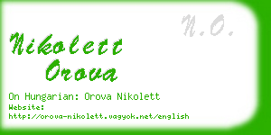 nikolett orova business card